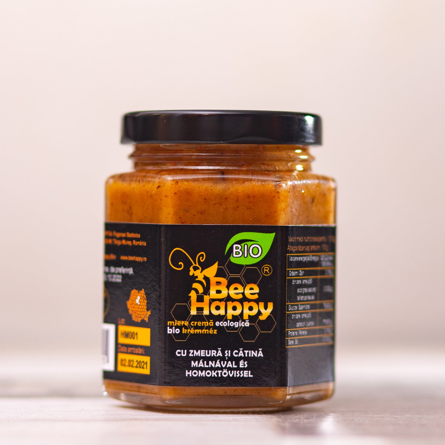 Miere cremoasă organică de zmeură și cătină